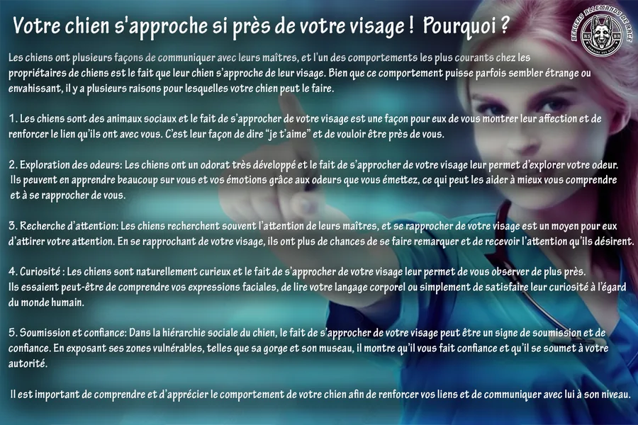 Langage corporel – chien et visage humain